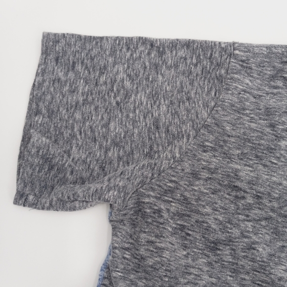 💙 LEVI'S Children's Gray Heather, Blue & White Color Block Tee Shirt Size 7 L - Picture 5 of 6
